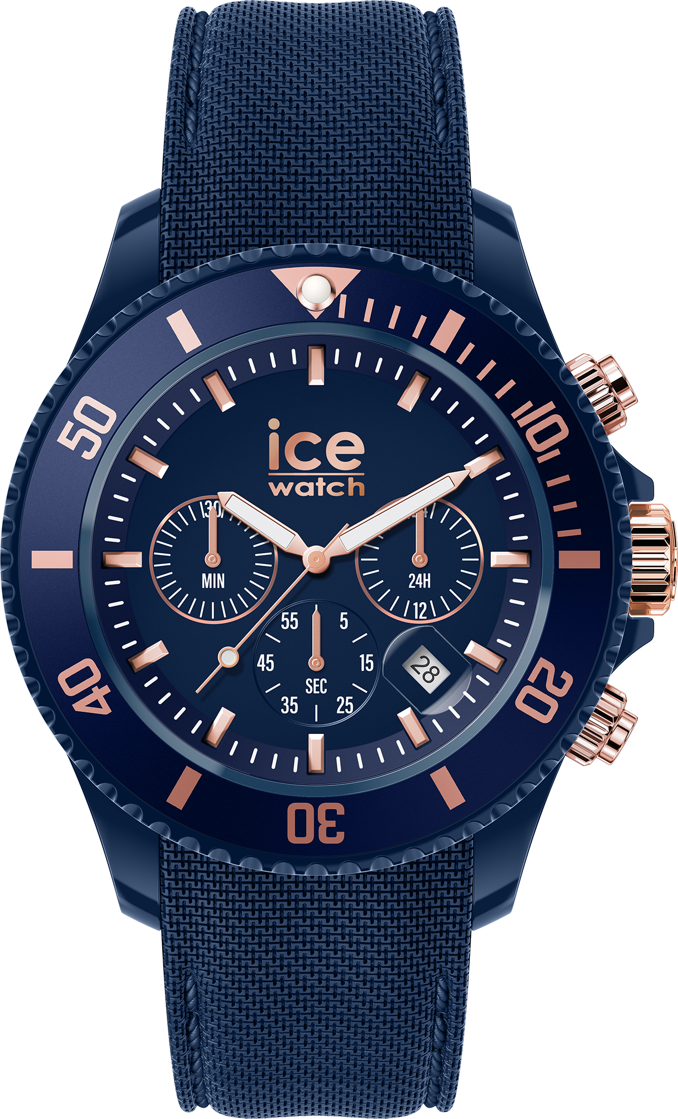 Thumbnail - Ice Watch Ice Chrono - Dark Blue Rose-gold Blau Herren Armbanduhr 020621 -