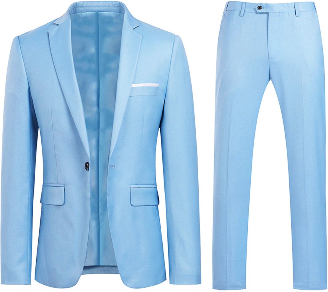 Hellblauer 2-teiliger Anzug in Slim Fit