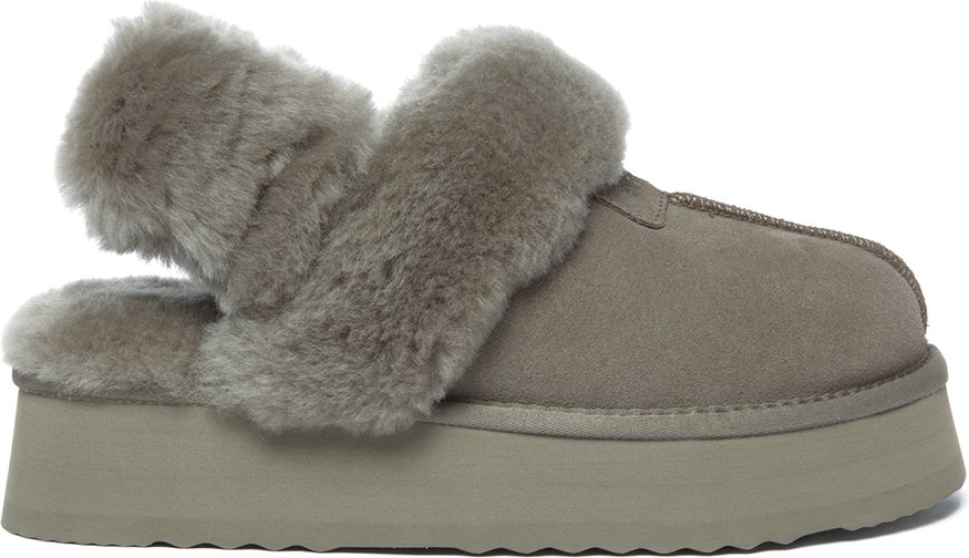 EVER AU Damen Leder Hausschuhe Mit Zwei Abnehmbaren Riemen - Fantail