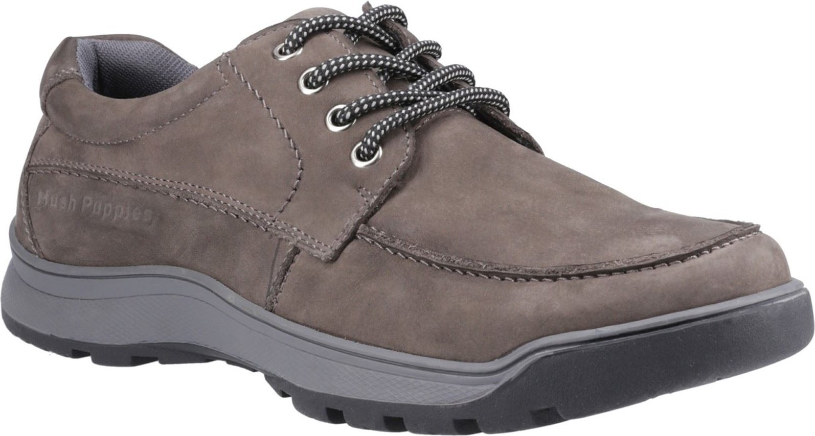 Hush Puppies Tucker Schnür-Leder Herren Grau Nubuk Schnürschuhe