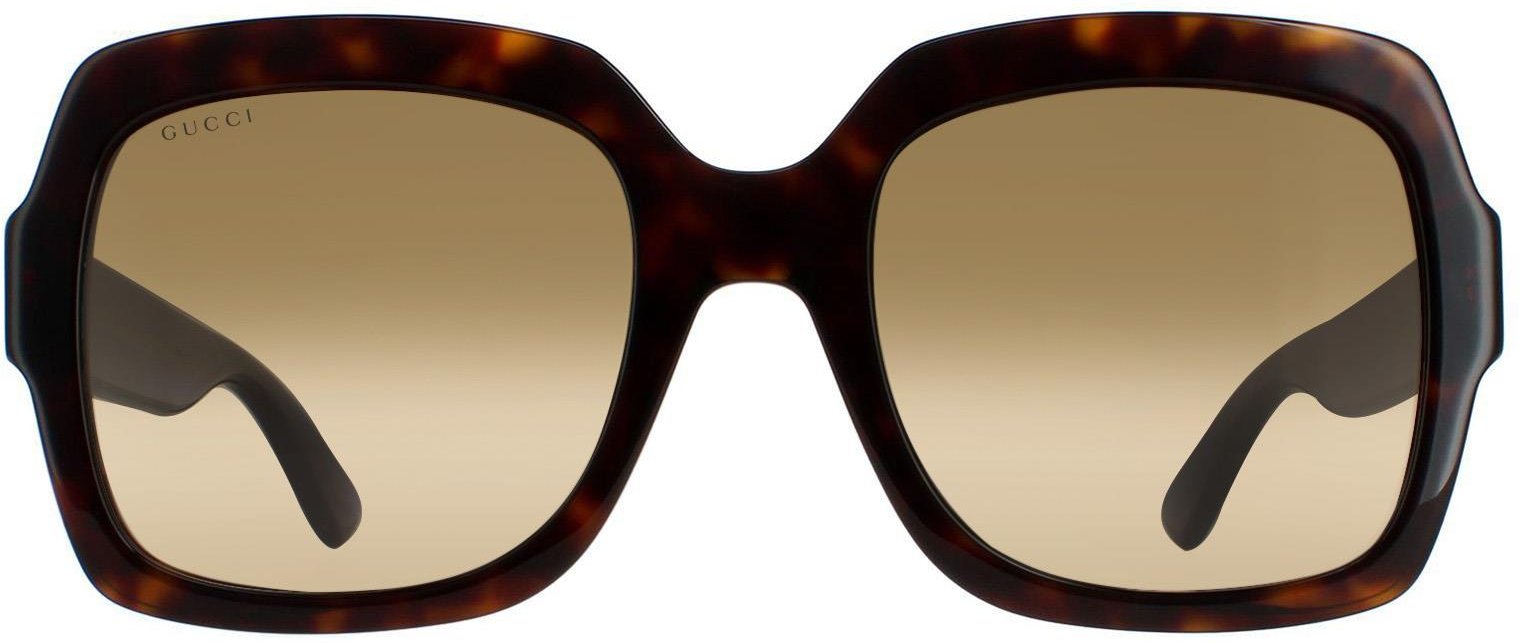 Gucci Square Womens Havanna Glitter Blau und Rot Braun Gradient GG0036SN