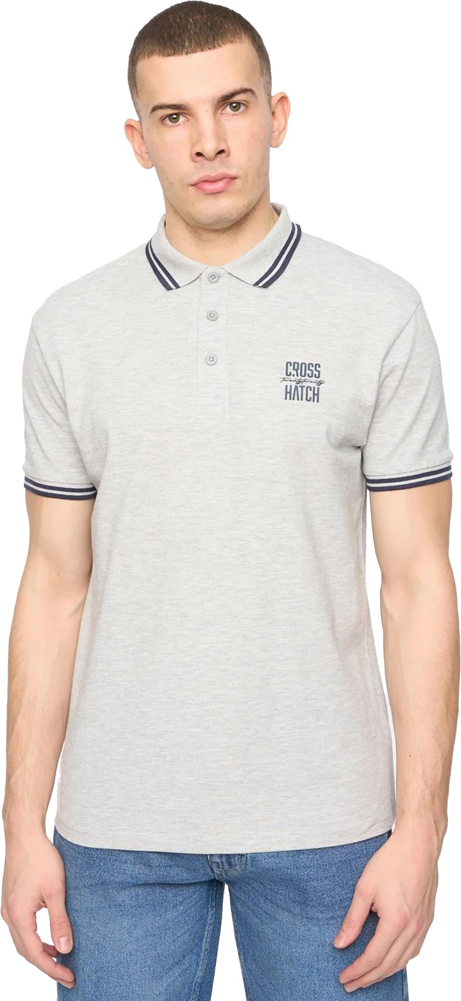 Crosshatch - "Changra" Poloshirt für Herren (Grau meliert)