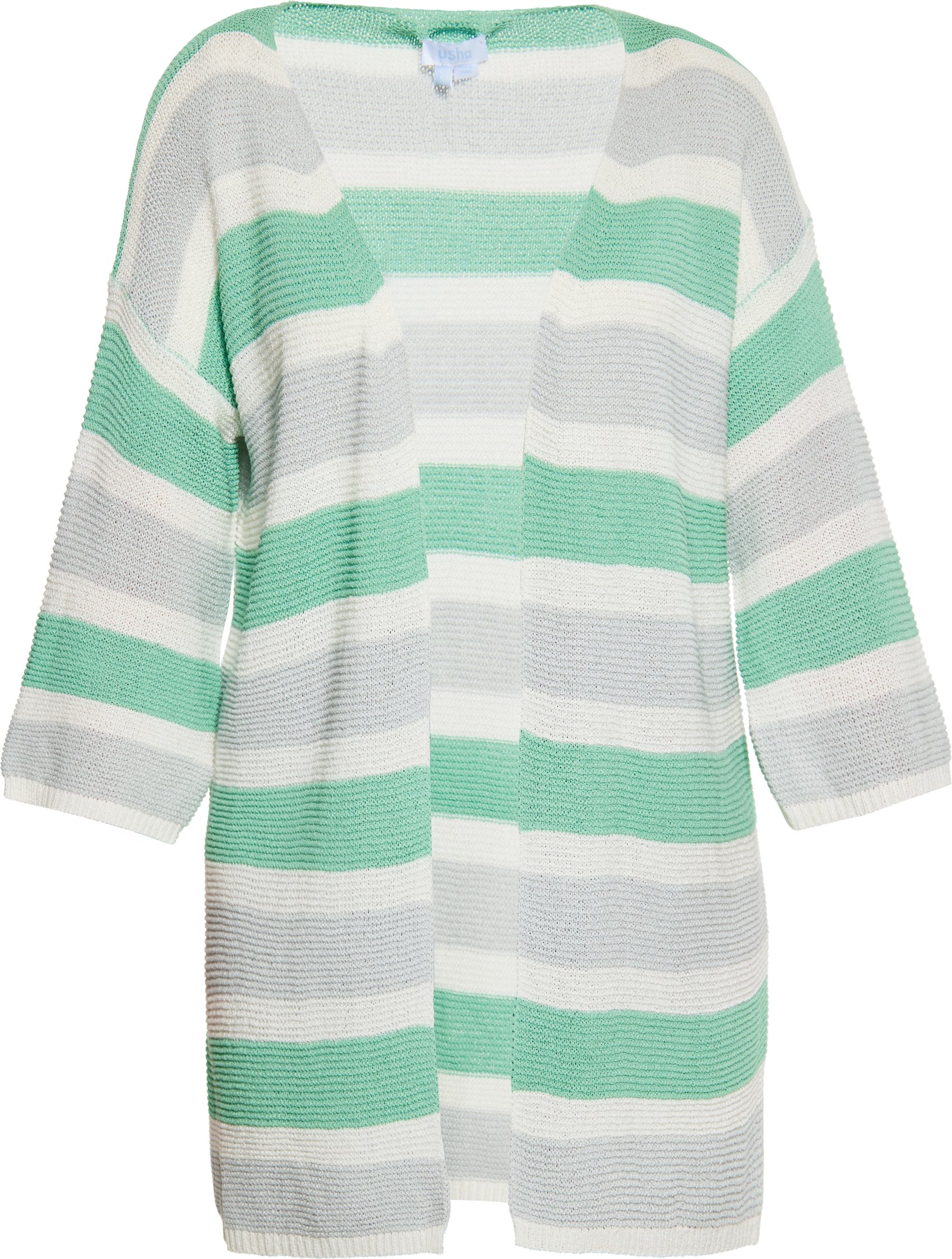 usha Strickjacke Damen Grau Weiss Grün