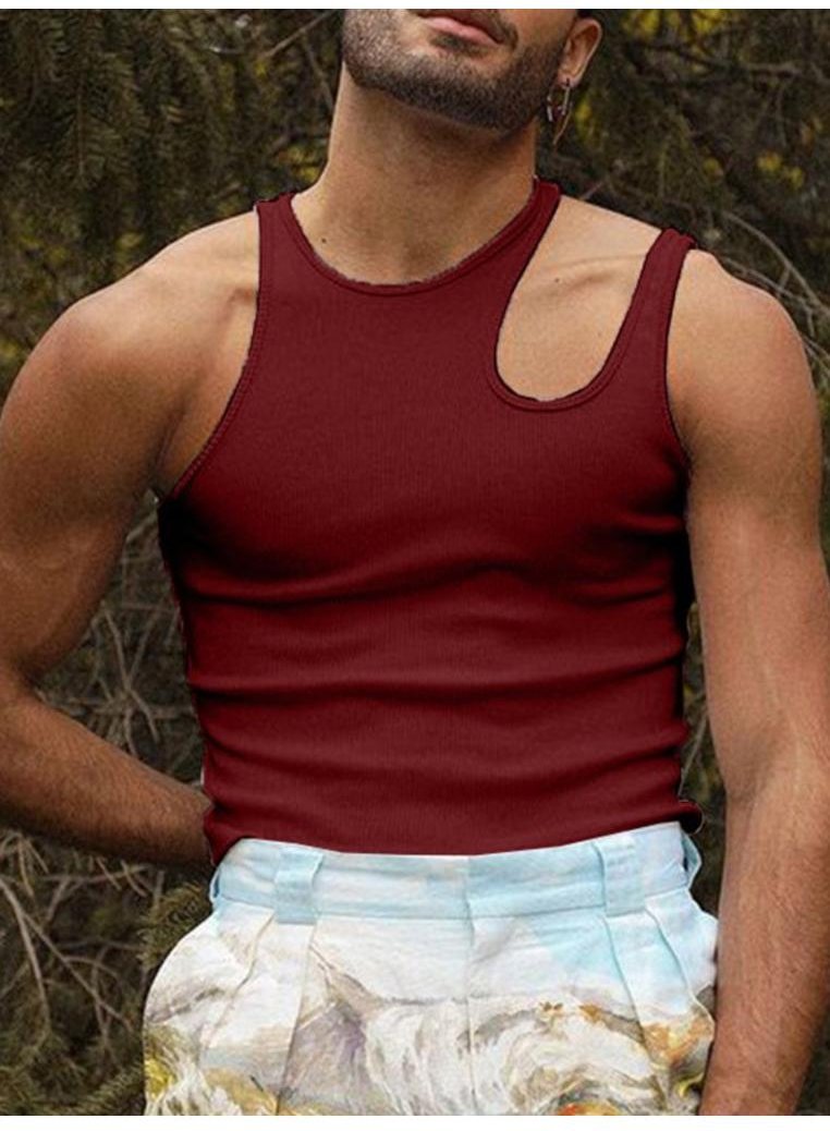 Thumbnail - Herren Vollgröße Ausschnitt Rundhals Tanktop Übergröße