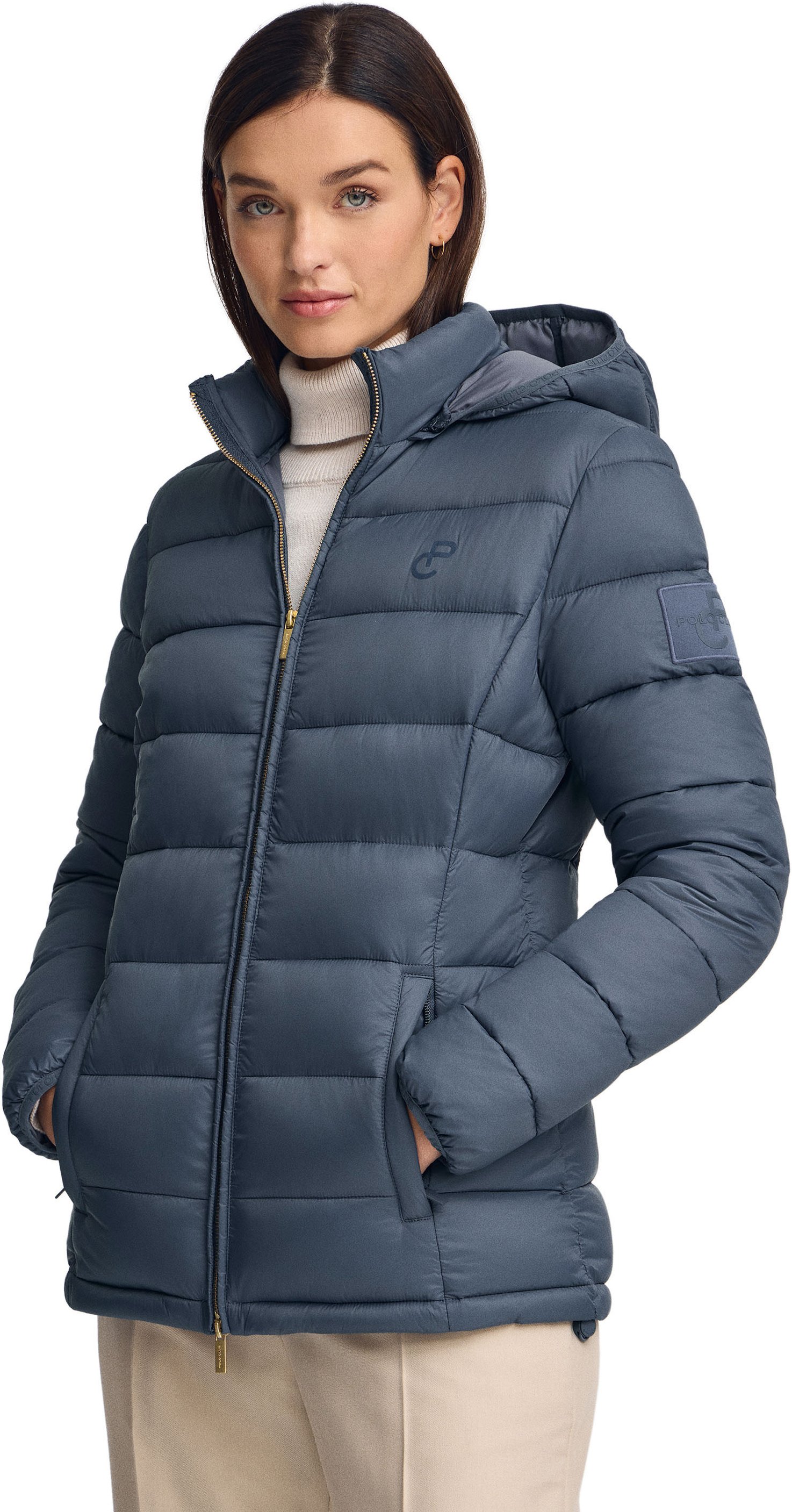 Jacke Cara Ultralight denimblau mit Polo Club-Logo