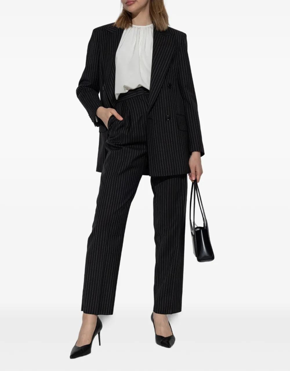 Mattia - Gestreifter Woll-Doppeltbredter Blazer