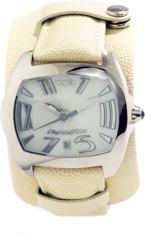 Chronotech Uhr mit Creme Lederarmband