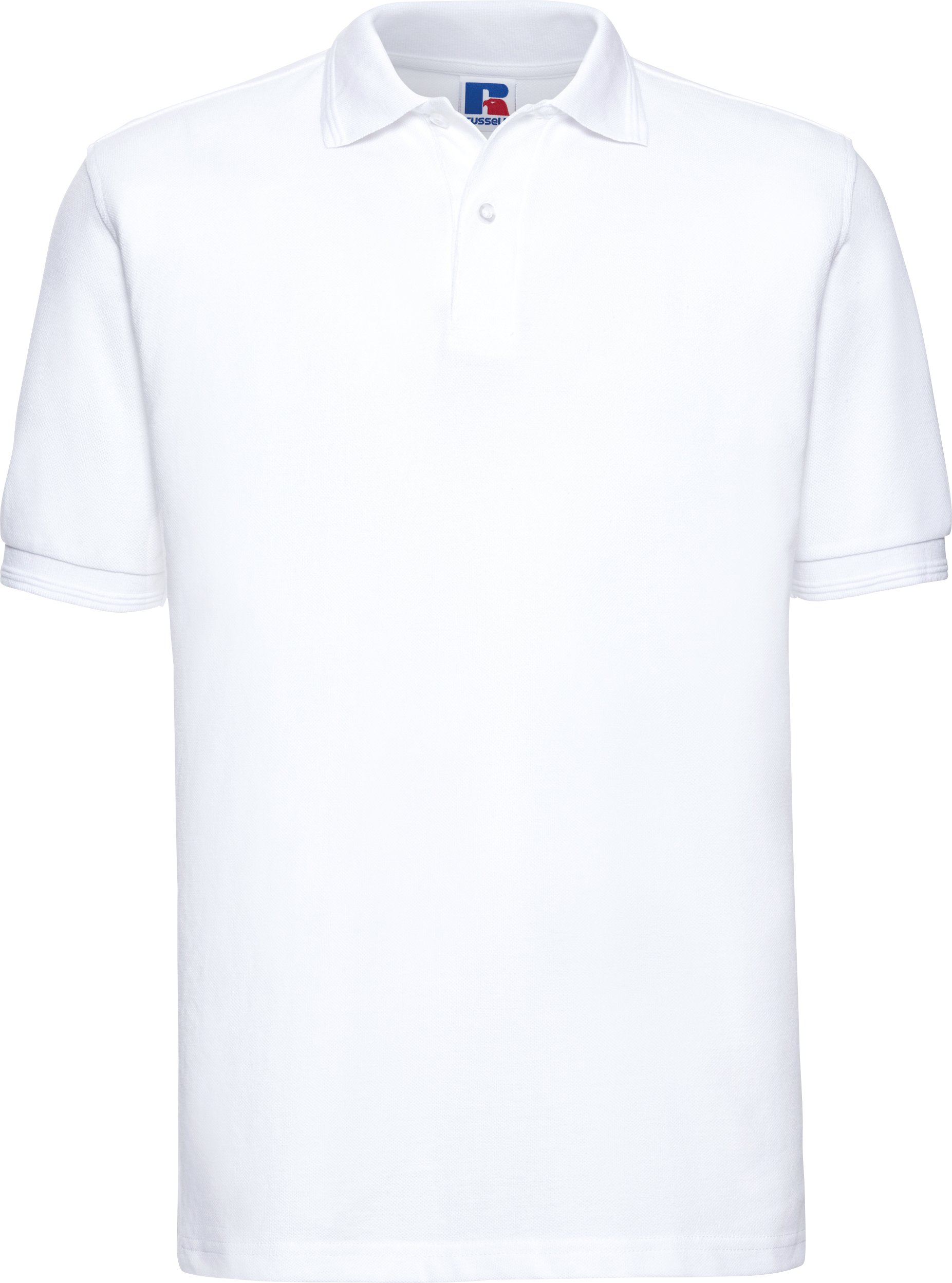 Russell Mens Ripple Kragen & Manschette Kurzarm-Poloshirt (Weiß)
