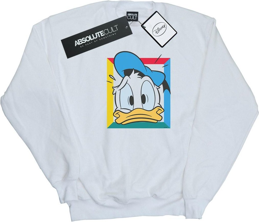 Disney - "Donald Duck Panicked" Sweatshirt für Herren (Weiß)