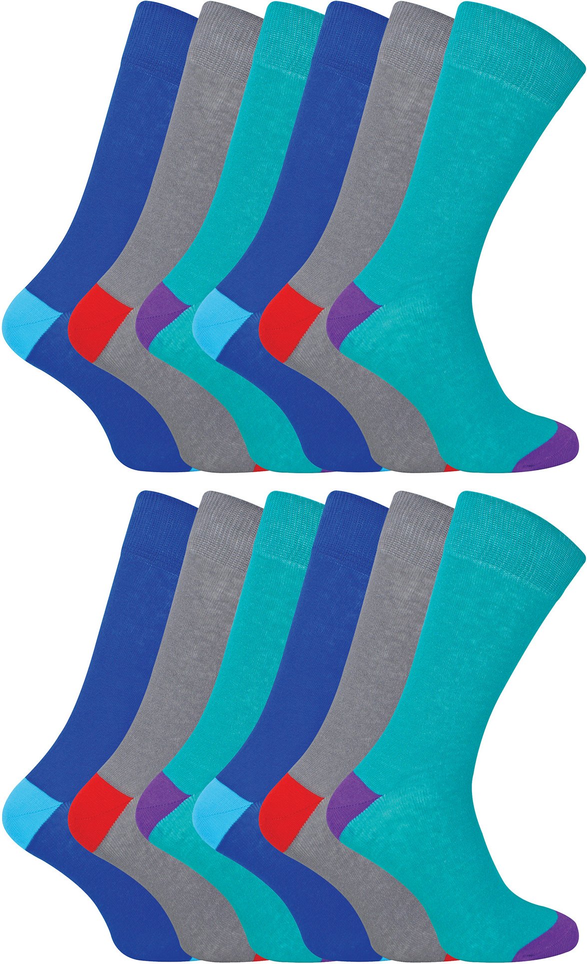 12 Paar Multipack Herren Schwarze Baumwollsocken | Sock Snob | Atmungsaktive Crew Socken mit gepolstertem Fersen- und Ze...