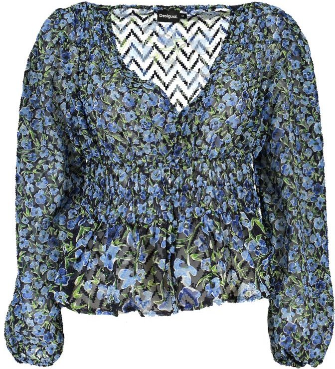 Bluse mit floralem Druck und gerafftem Bund