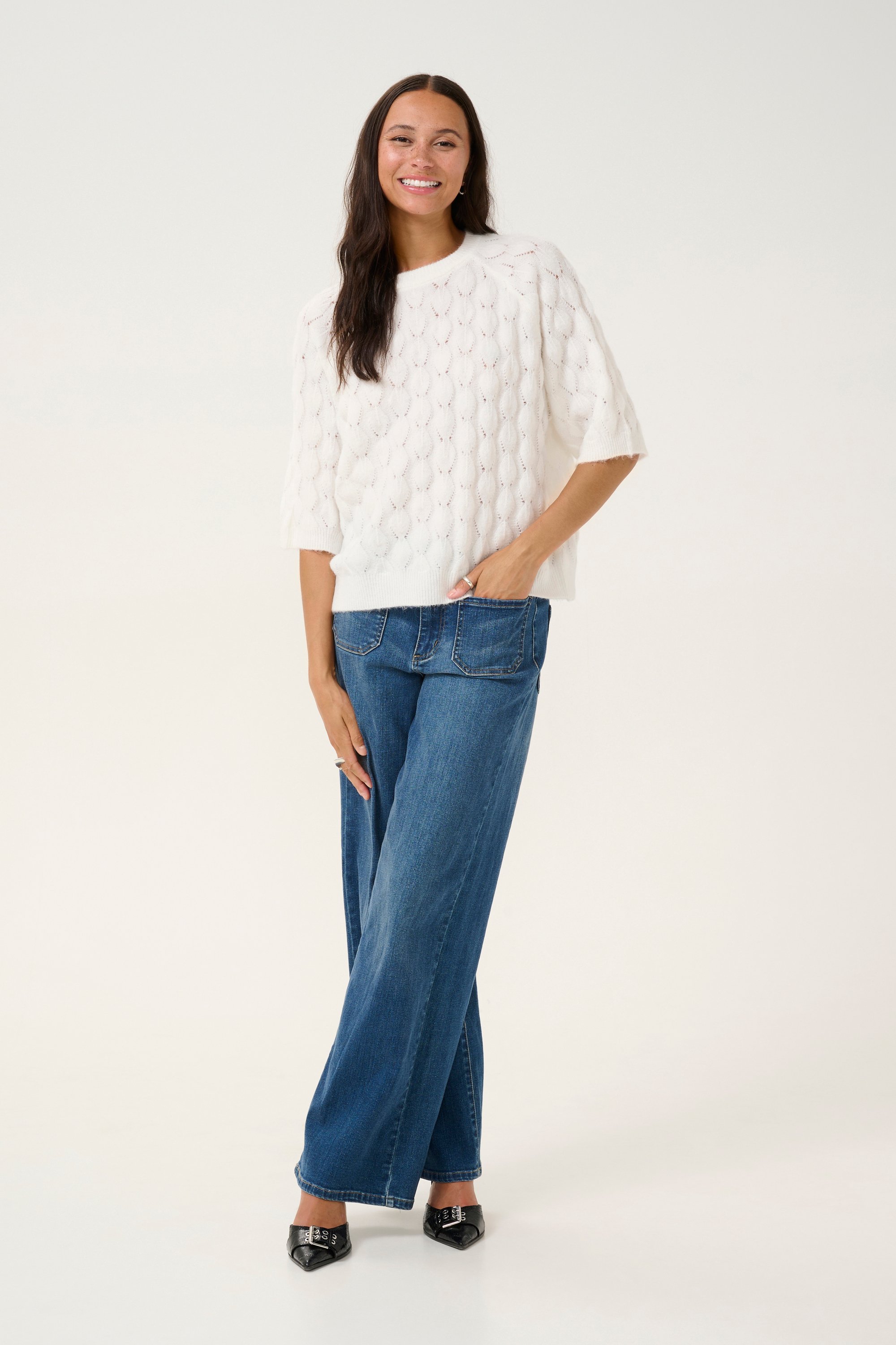 Strickpullover mit lockerer Passform white