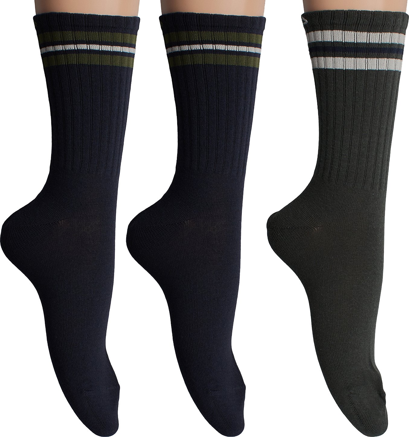 3er-Pack lange Baumwollsocken F5604 für Damen und Herren