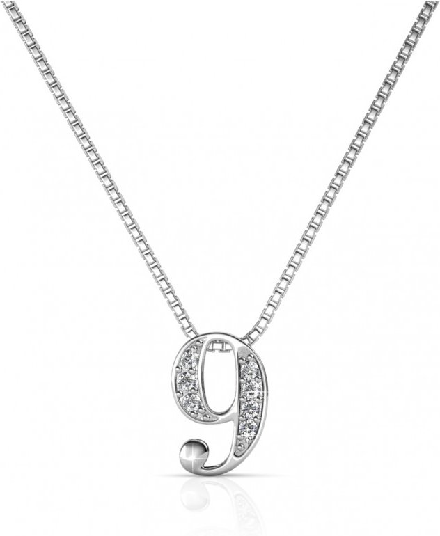 Nummer 9 Anhänger - Silber und Kristall