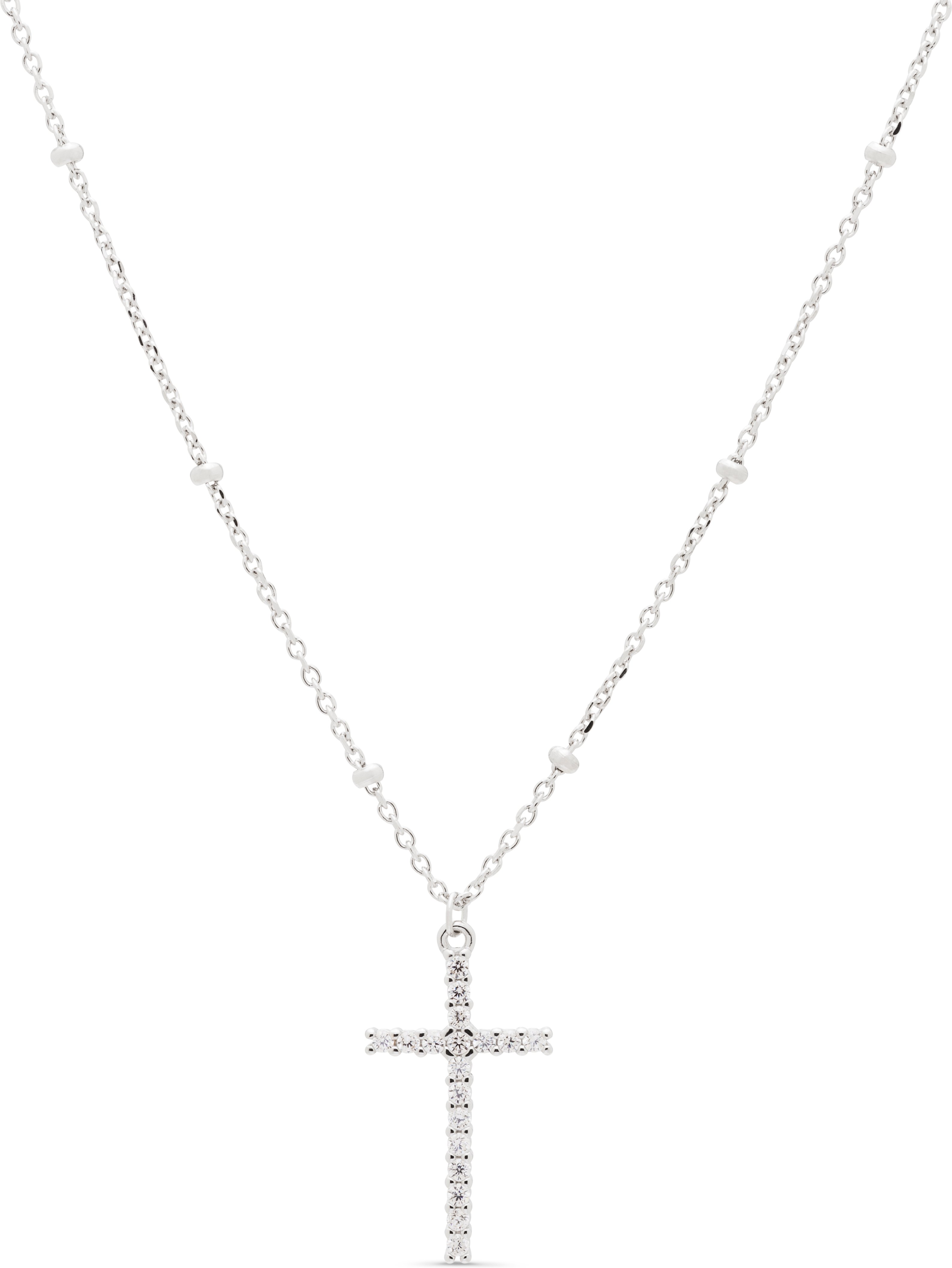 Luxenter Halskette, 925 Sterling Silber Robbeorn und glänzend rhodinierte Zirkonia