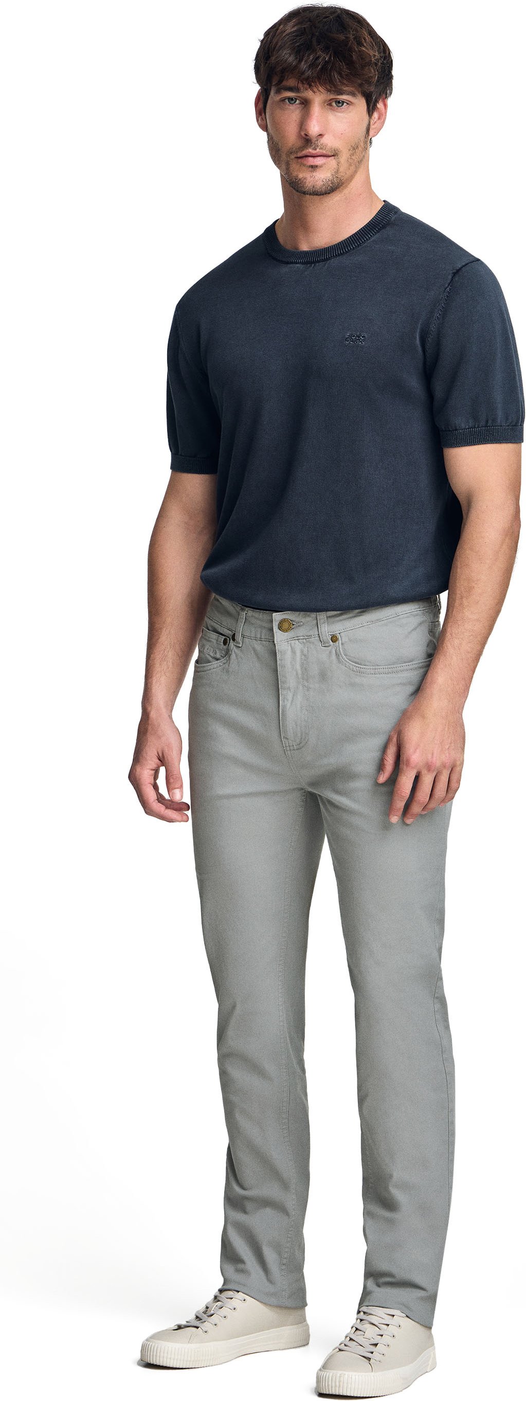 Hose Voss im Slim Fit grau mit fünf Taschen