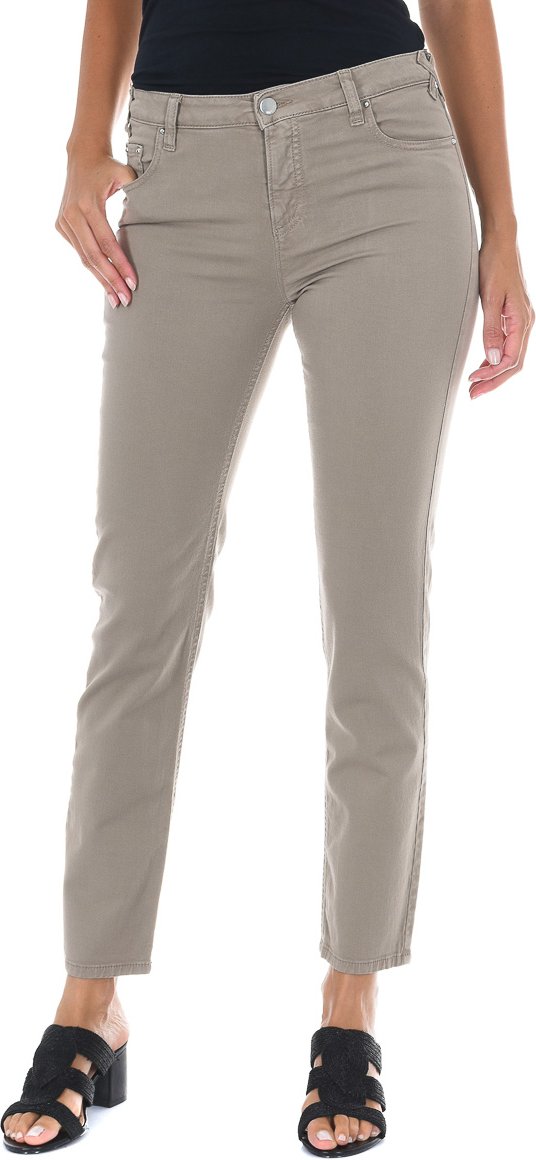 Lange Denim-Hose aus elastischem Stoff 10DB50255-G239 Frau