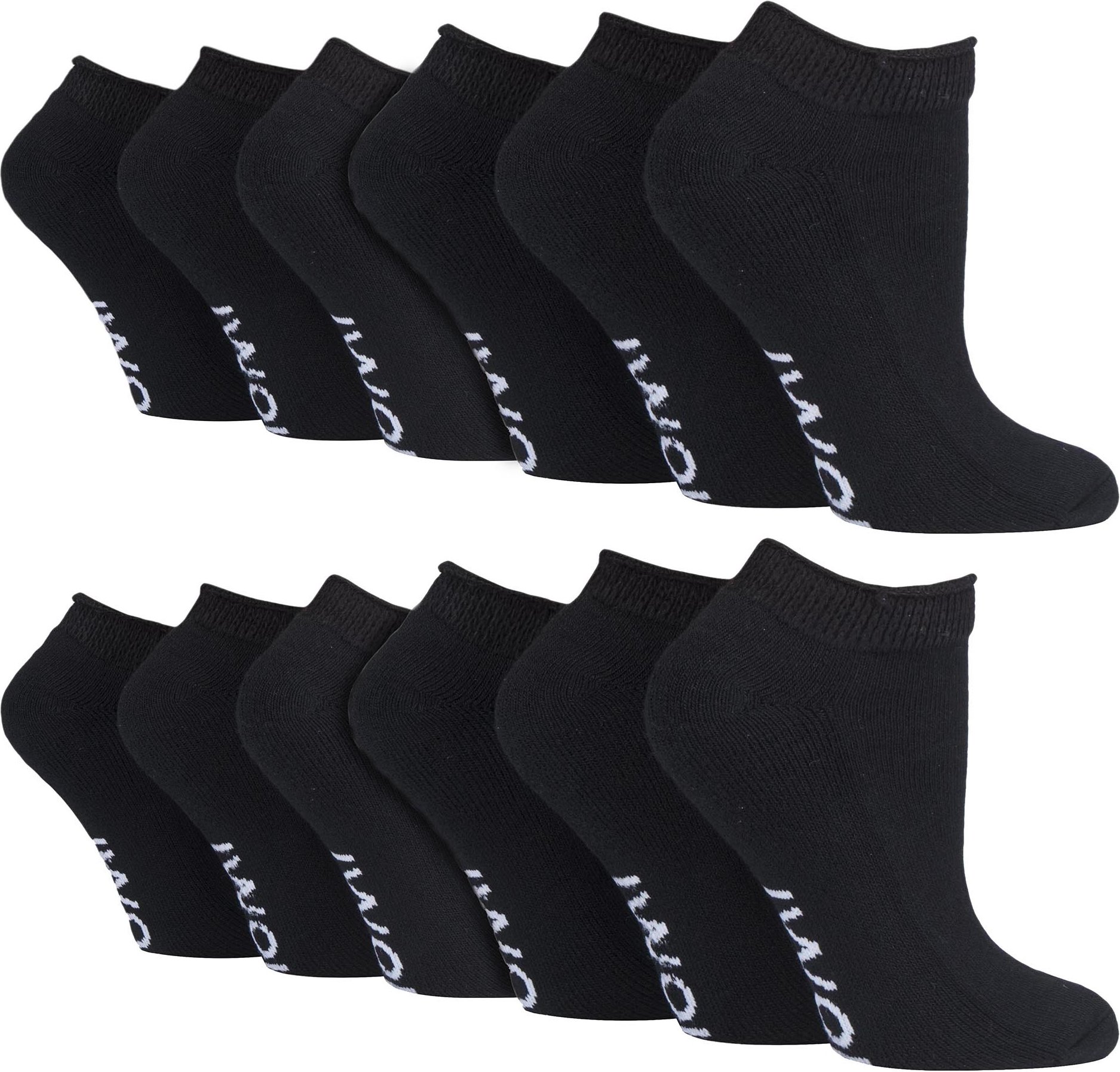 12 Paar Multipack Diabetiker-Trainersocken für geschwollene Füße & Knöchel | IOMI | Baumwolle gepolstert extra breite Lo...