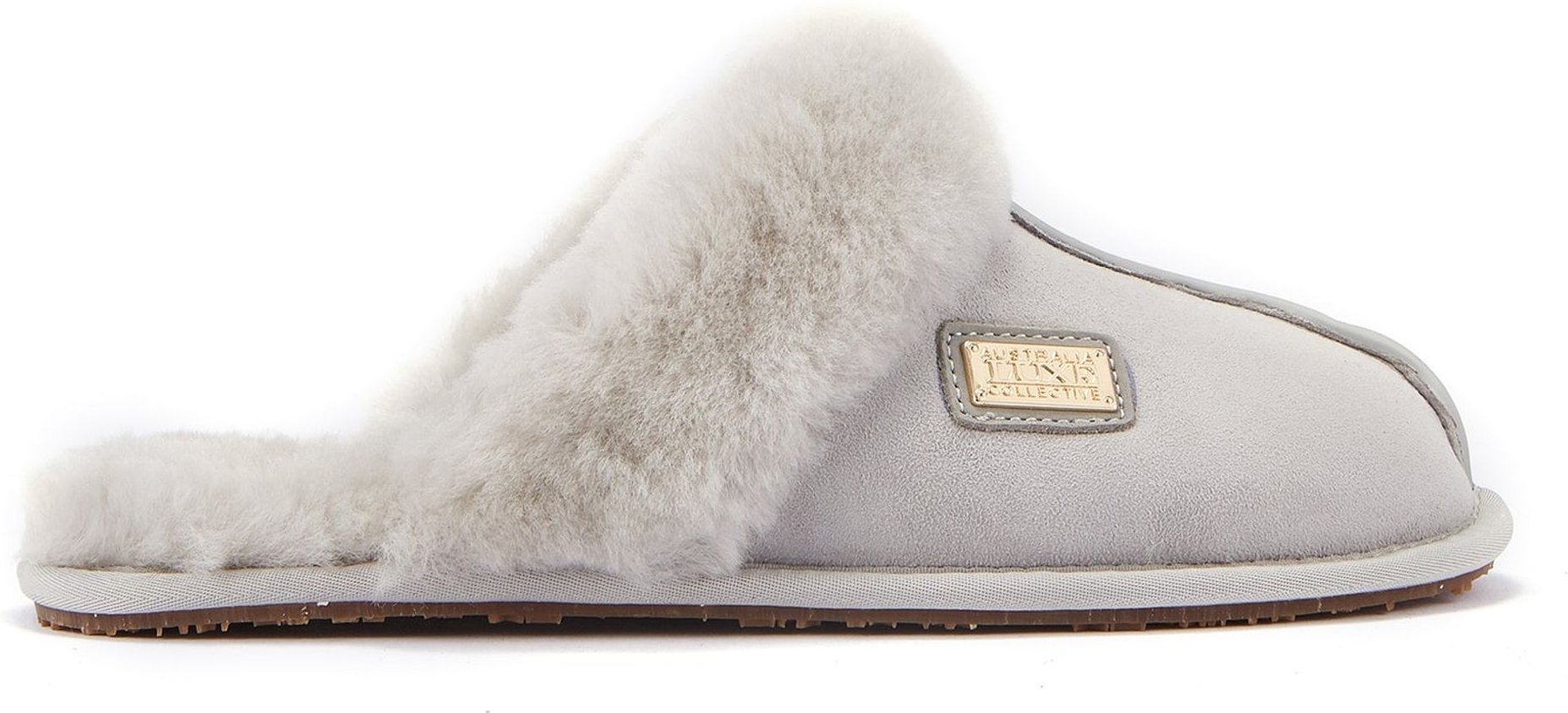 Geschlossene Pantoffeln in Eisgrau