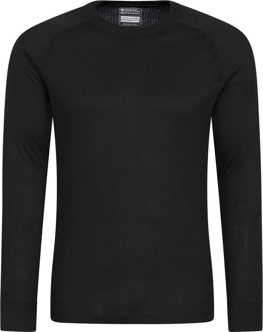 Mountain Warehouse Herren Talus Rundhalsausschnitt Langarm Thermal Top (Schwarz)
