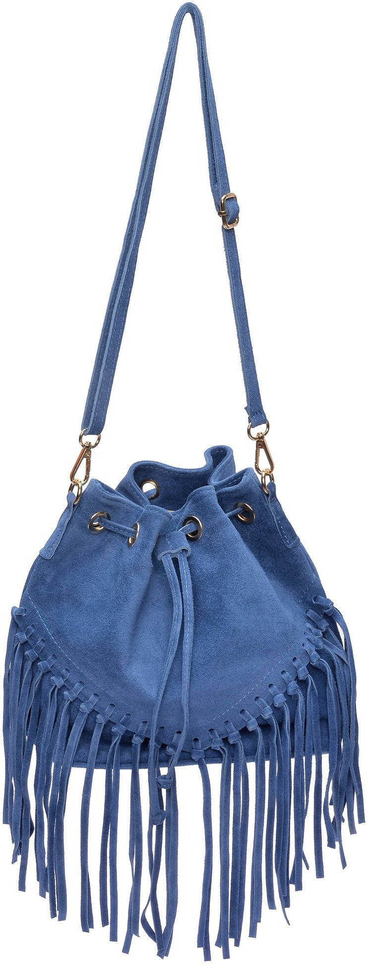 Roberta M Blau Rindsledertasche
