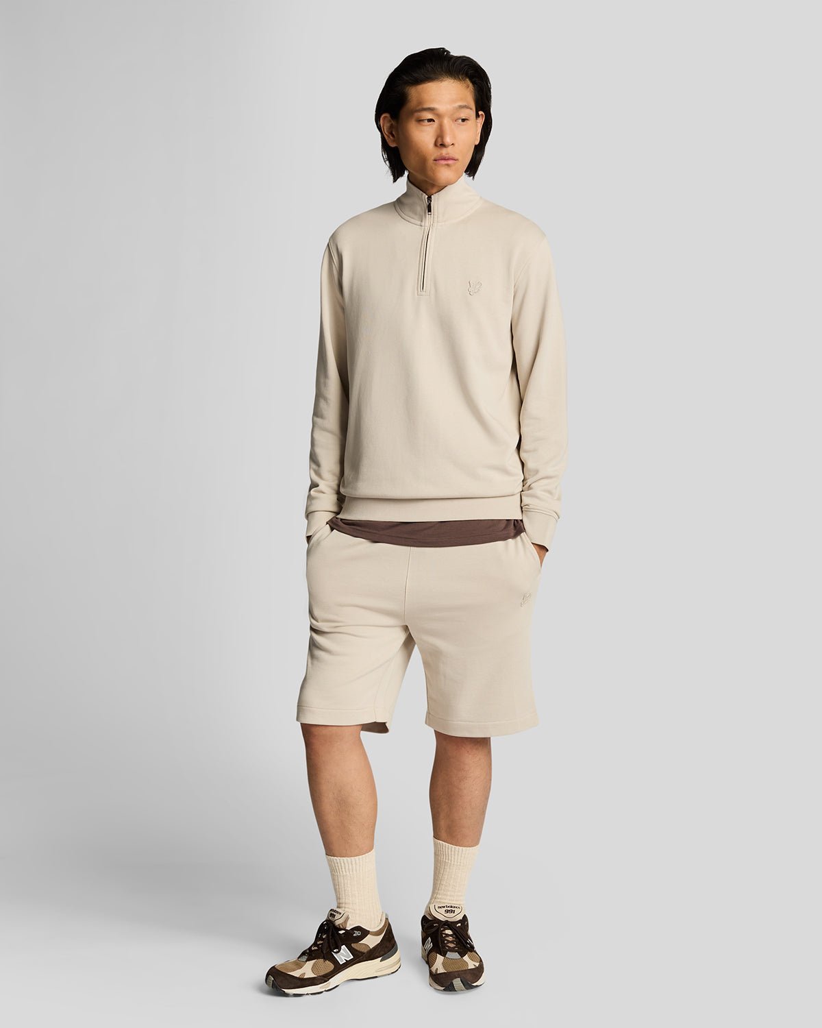 Lyle & Scott Sweatshorts aus superfeiner Baumwolle – Sand