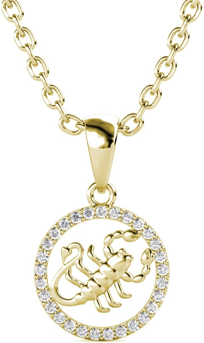 Skorpion Sternzeichen Anhänger - Gold und Kristall