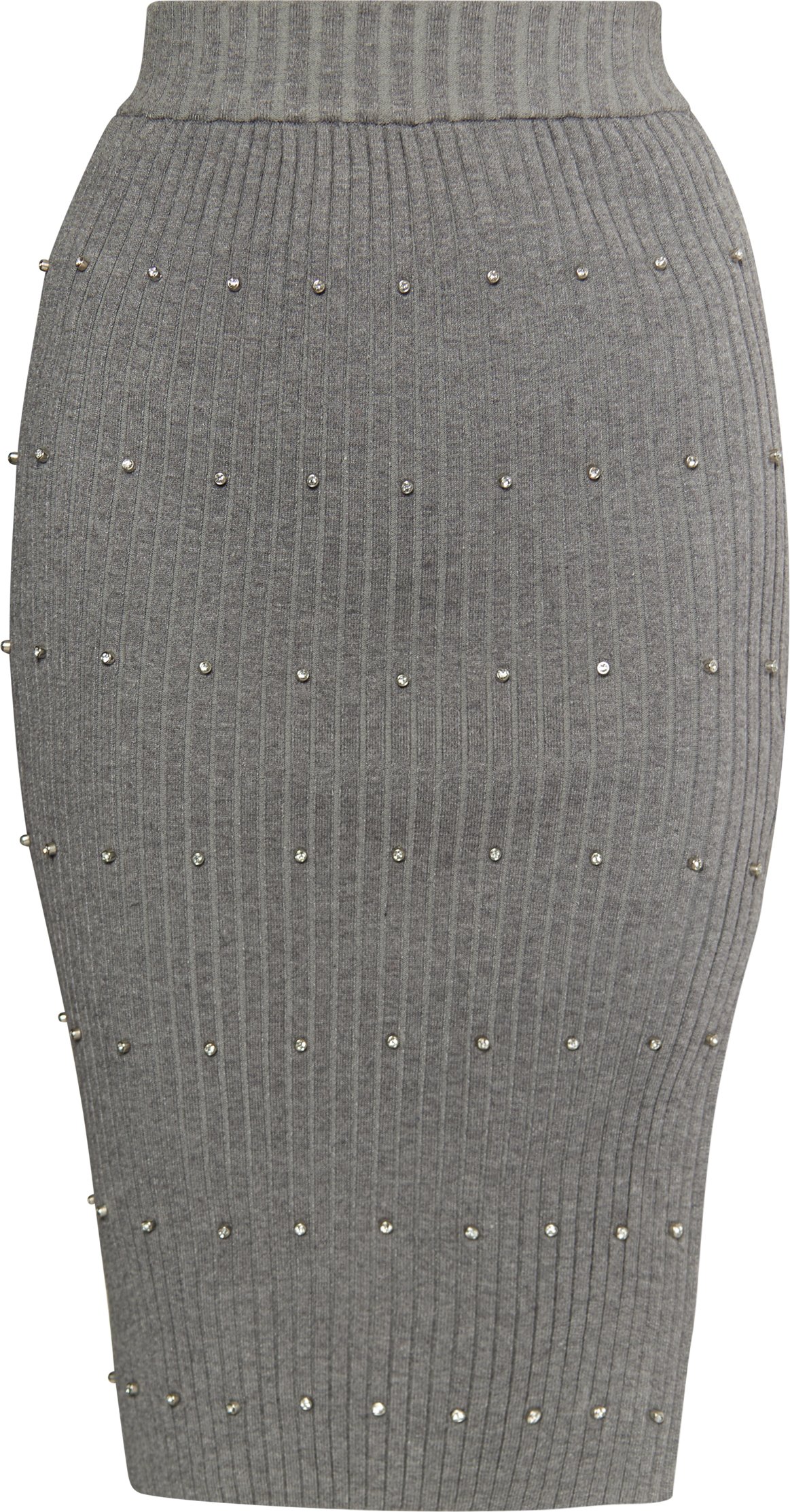 Thumbnail - Faina Strickrock mit Strass-Steinen Damen grau melange