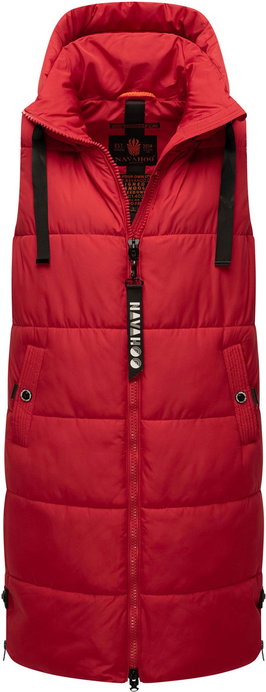 Navahoo Damen Steppweste Schnuffelchen – Lang & Stylisch mit Kapuze