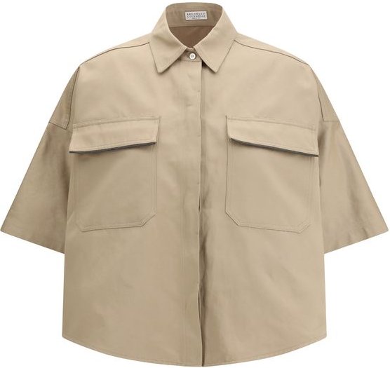 Seiden-Hemd mit langen Ärmeln und Knopfleiste