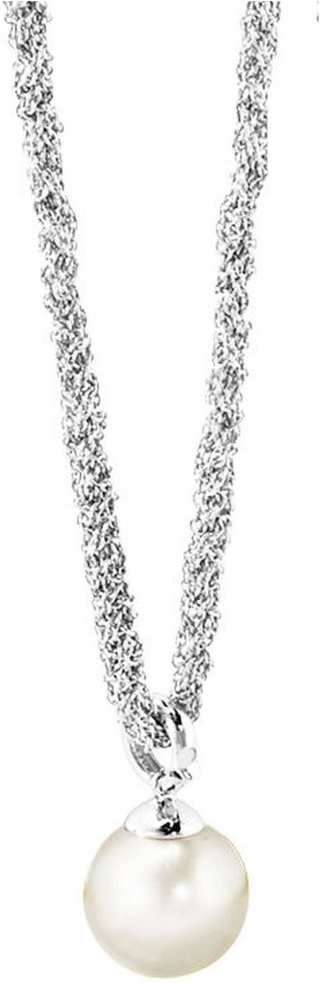 Celesta Silber Halskette Silber 925 rhodiniert mit weißer Perle 42+3cm lang