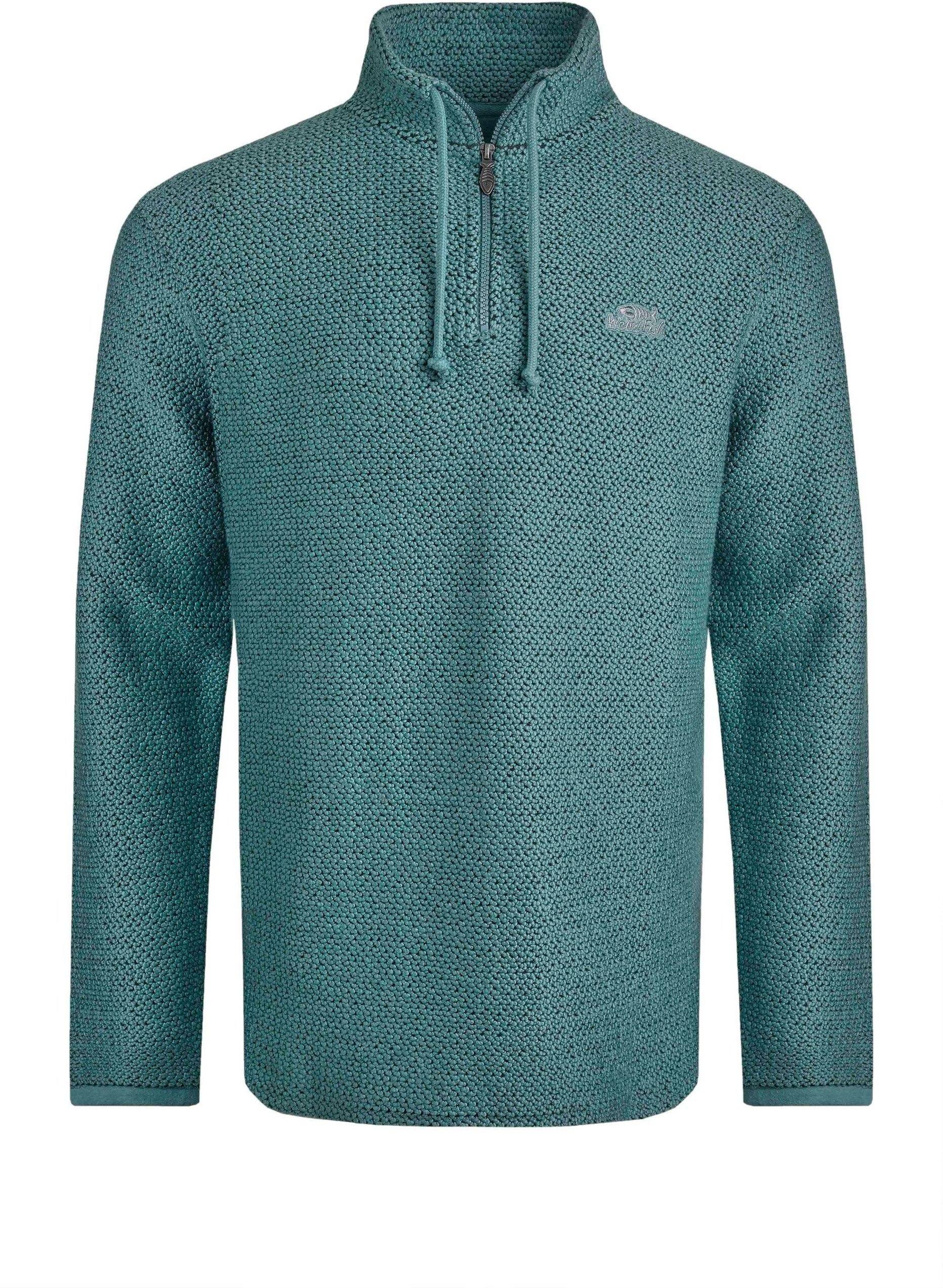 Thumbnail - Weird Fish - "Cruiser" Pullover mit kurzem Reißverschluss für Herren (Graublau)