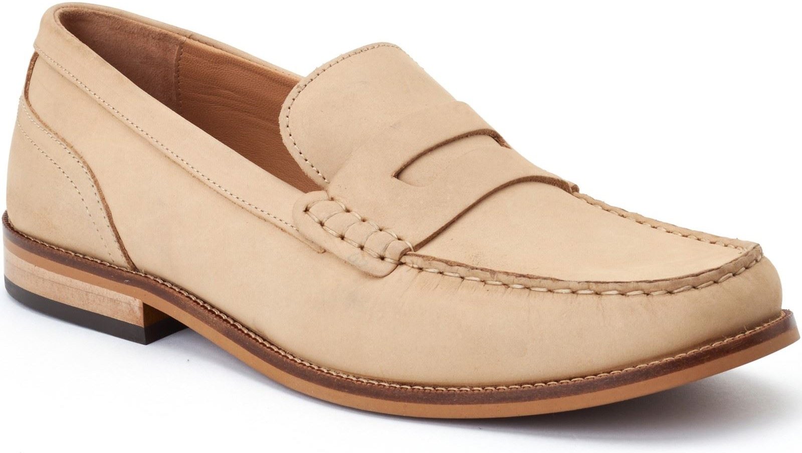 Base London Garfield Leder Herren Sand Farbene Slipper