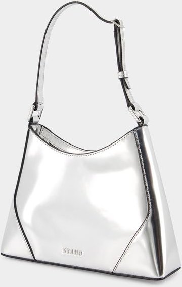 Linda Schultertasche - Staud - Leder - Silber