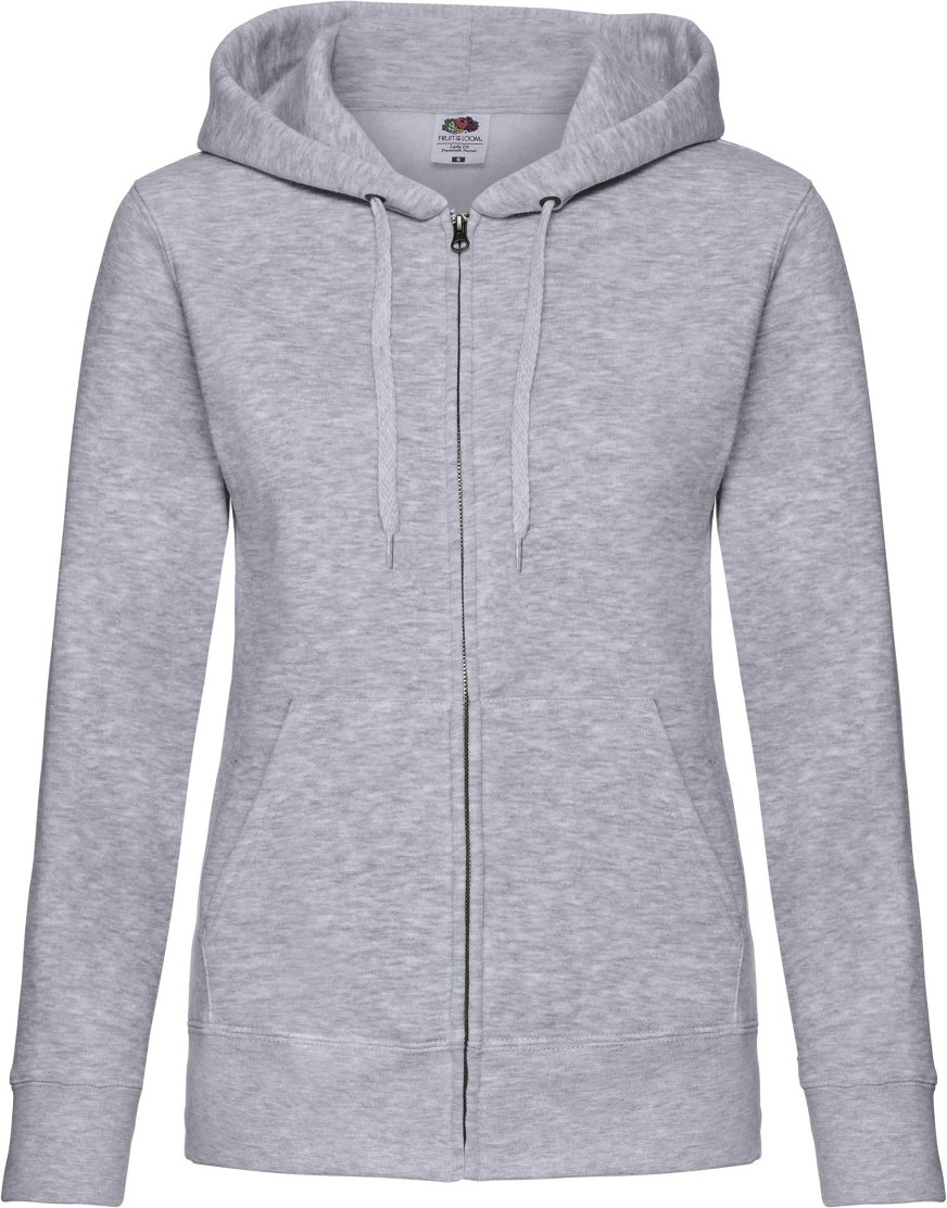 Thumbnail - Fruit of the Loom - "Premium" Kapuzenjacke Mit Reißverschluss für Damen (Grau meliert)