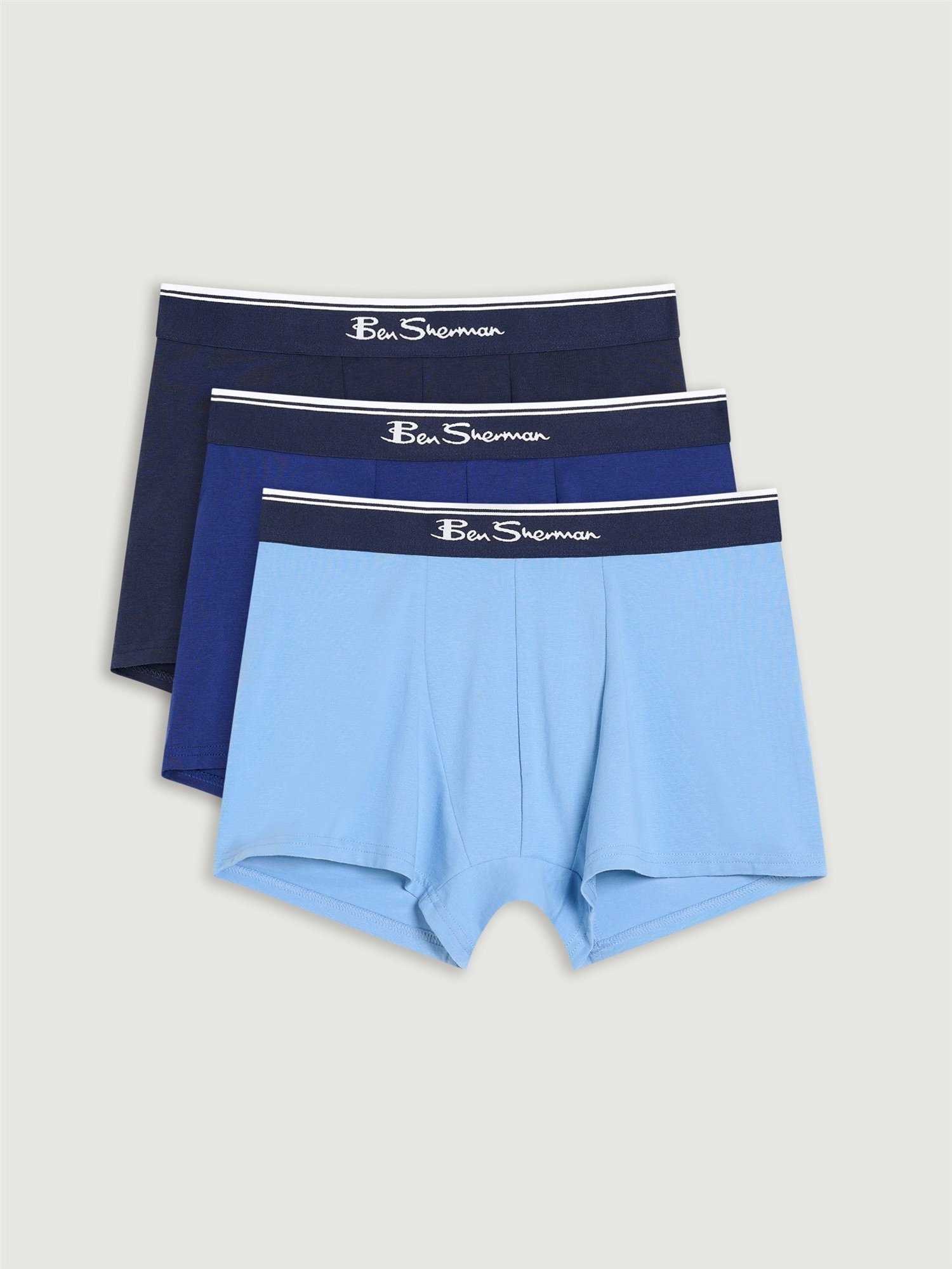 Ben Sherman - "Mod" Boxershorts für Herren, Stripes (3er-Pack) (Blau)