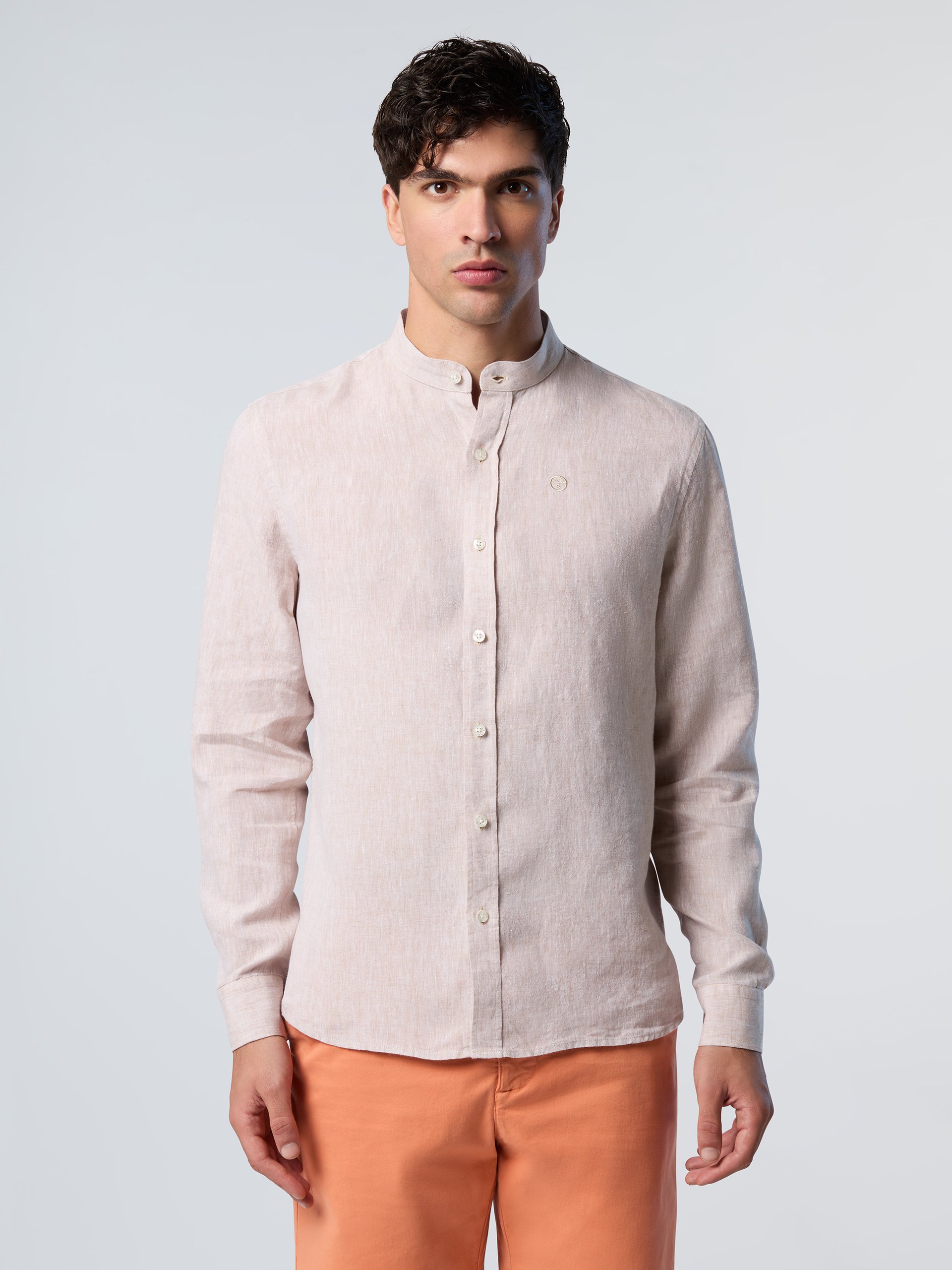 North Sails Hemd Mandarine mit gesticktem Logo
