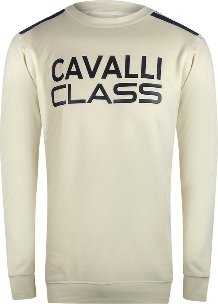 Cavalli Class - Sweatshirt Mit Schulterband In Beige Und Sand