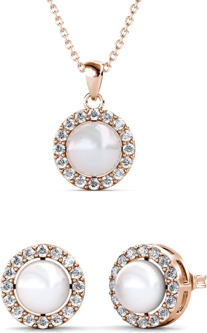 Perlen-Reifen-Sets - Roségold und Kristall