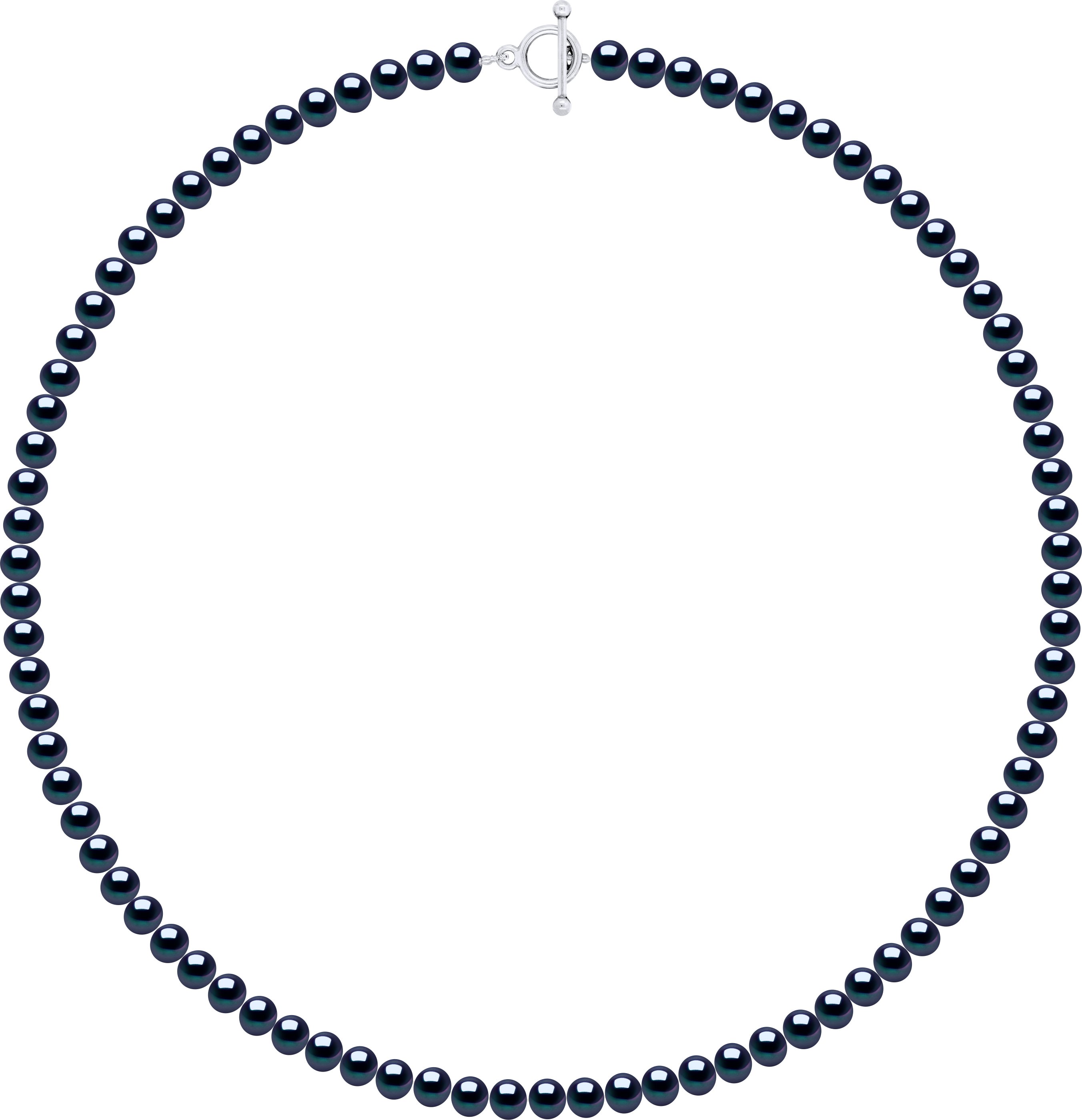 Halskette aus echten Süßwasser-Zuchtperlen, halbrund, 6–7 mm