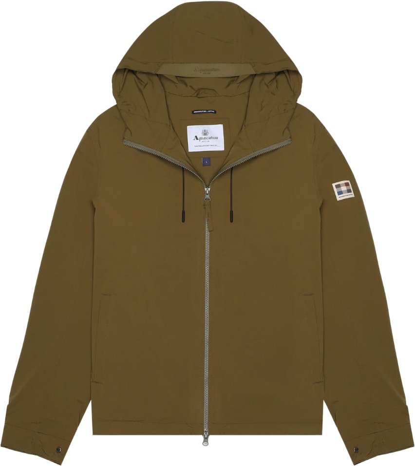 Aquascutum Active Stretch-windbreaker Mit Kapuze, Armeegrün