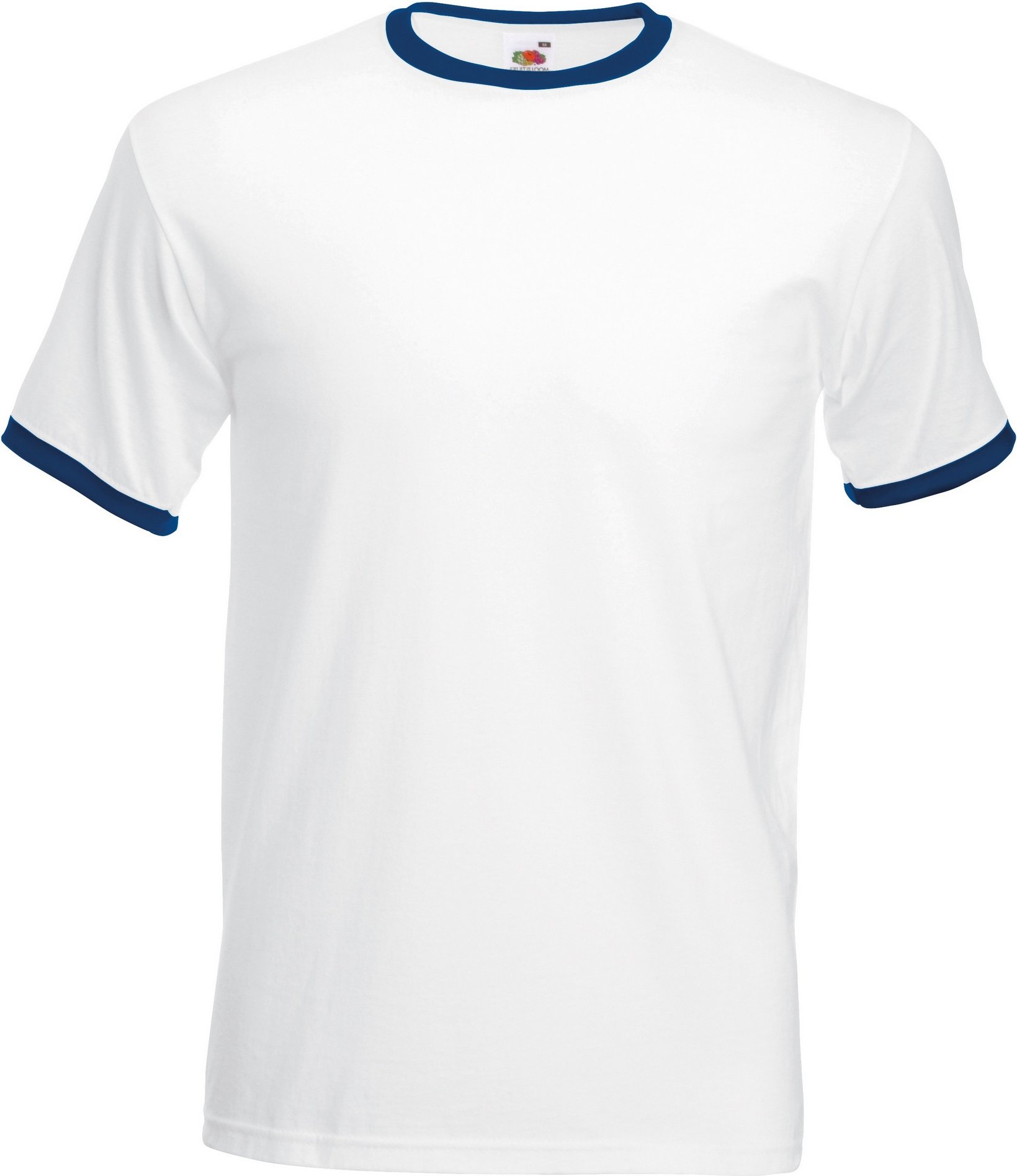 Fruit Of The Loom Herren Ringer T-Shirt (Weiß/Marineblau)
