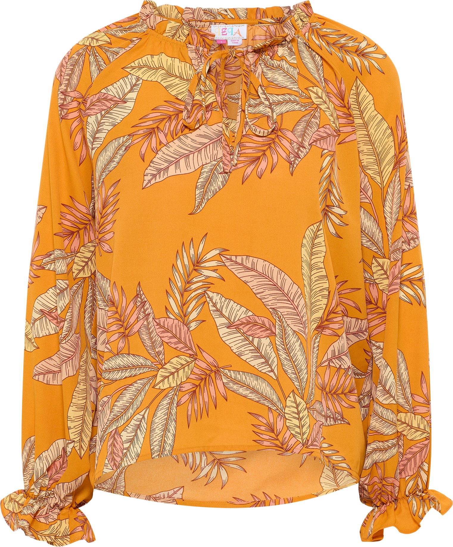 IZIA Blusenshirt Damen Orange Mehrfarbig