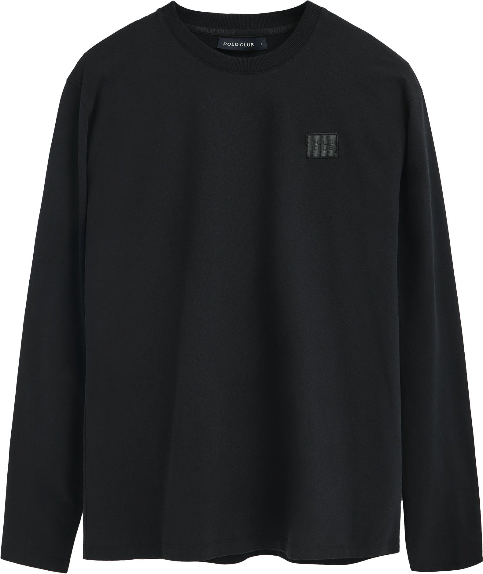 T-Shirt schwarz mit langen Ärmeln und Polo Club-Patch
