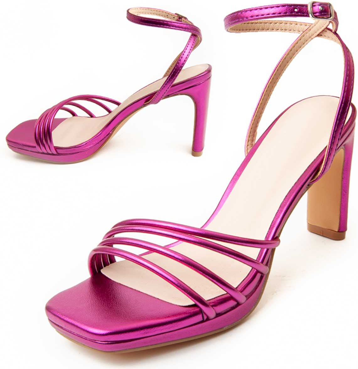 Montevita Heel Sandale 4 in Fuchsia