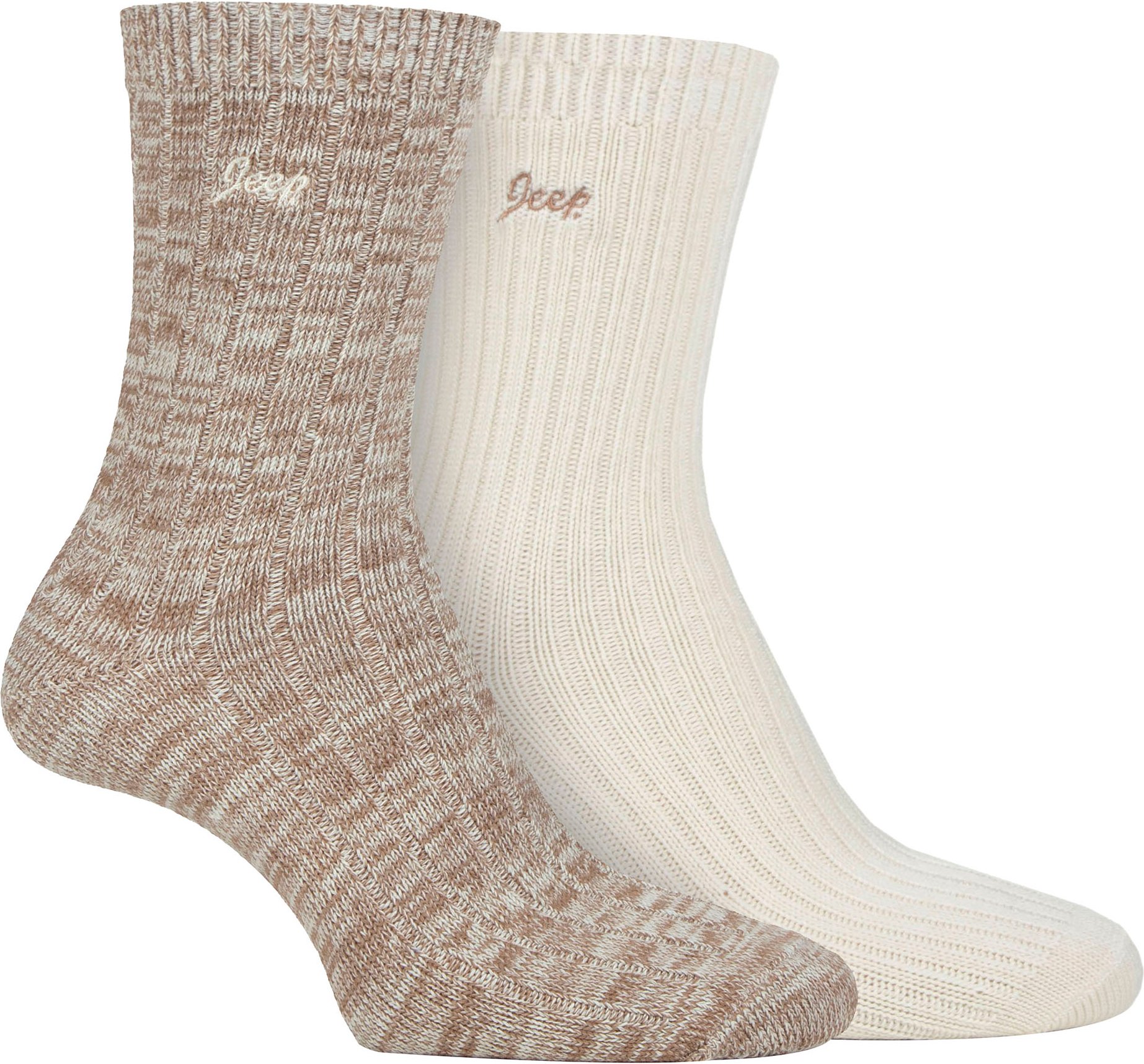 Womens Walking Boot Socken | Jeep | 2 Pack High Performance Polyester Running Socken - Taupe / Creme