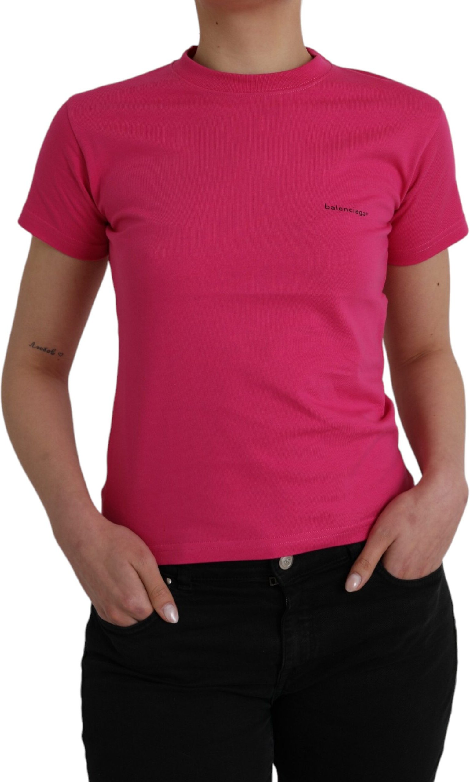 Balenciaga Logo T-Shirt Kurzarm Pink