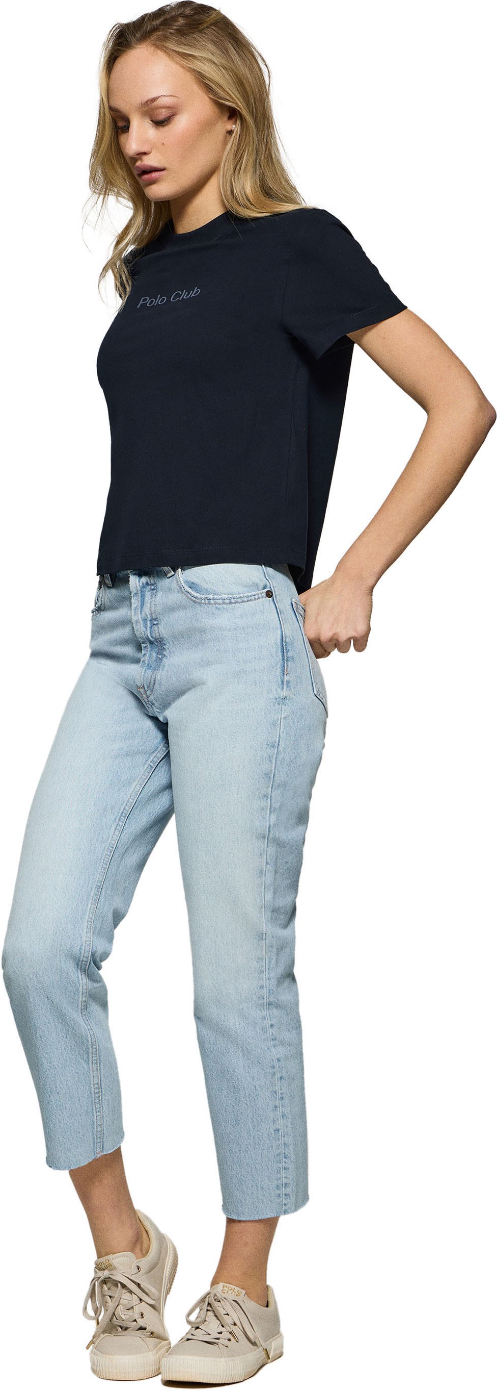 T-Shirt Tori marineblau mit Minimal Combo-Logo von Polo Club