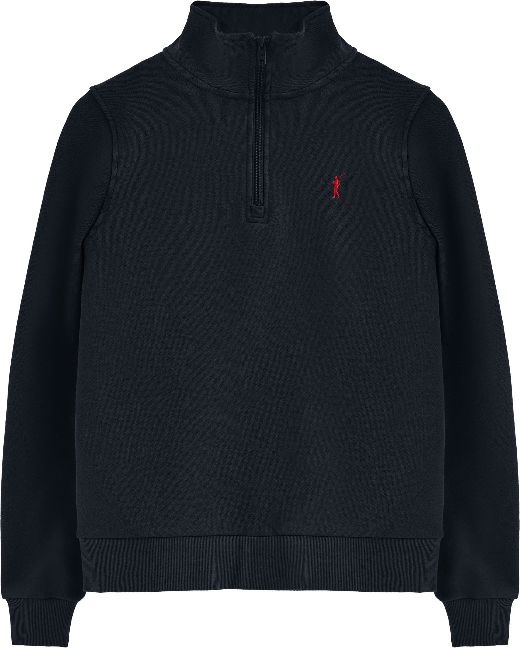 Sweatshirt marineblau mit halbem Reißverschluss und Rigby Go-Logo