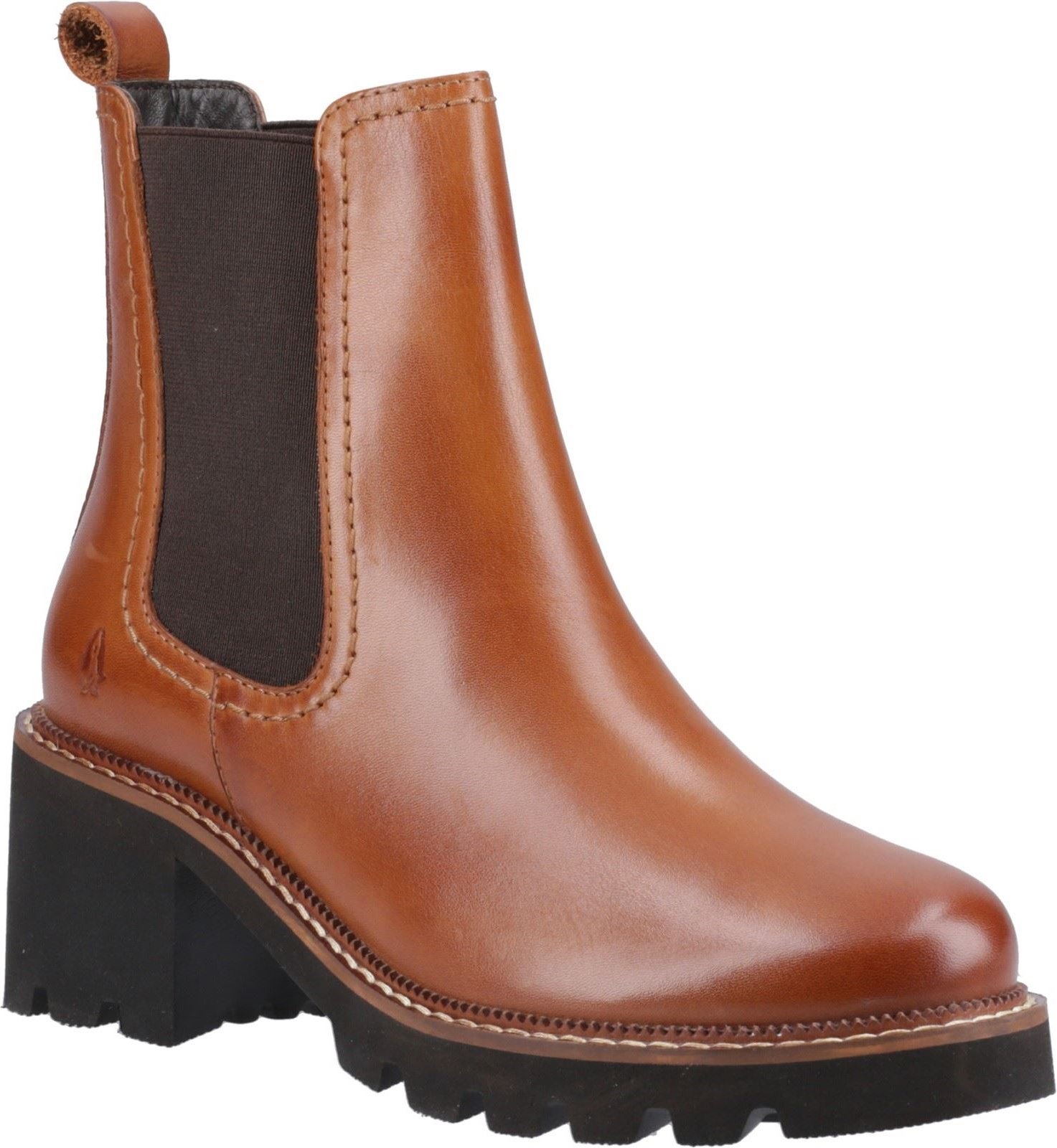 Thumbnail - Hush Puppies Gaia Leder Damen Tan Absatz Chelsea Boots